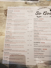 So Good - Burger Shop & Beer à Cambiago menu