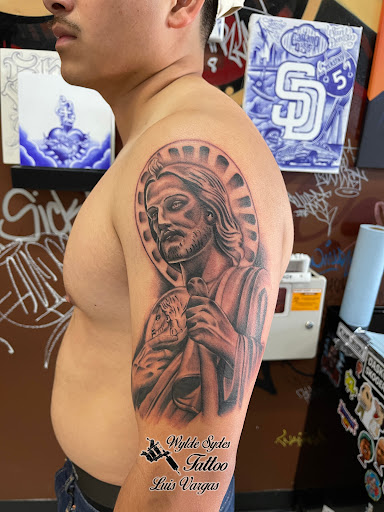 Explore name tattoo placement ideas, creative tattoo ideas in San Diego, available at Wylde Sydes Tattoo & Body Piercing