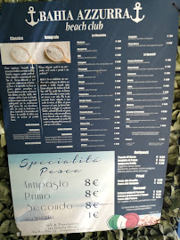 Menu / carte de Bahia Azzurra à Termoli