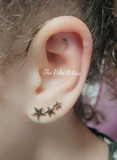 Explore moon tattoo ideas for men, creative tattoo ideas in Sheridan, available at The Poke Palace