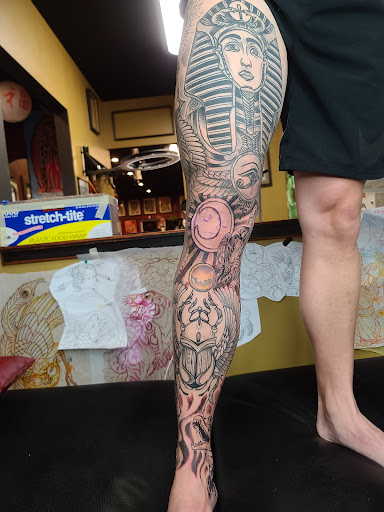 Explore asian dragon tattoo ideas, creative tattoo ideas in Charleston, available at Broken Lantern Tattoo