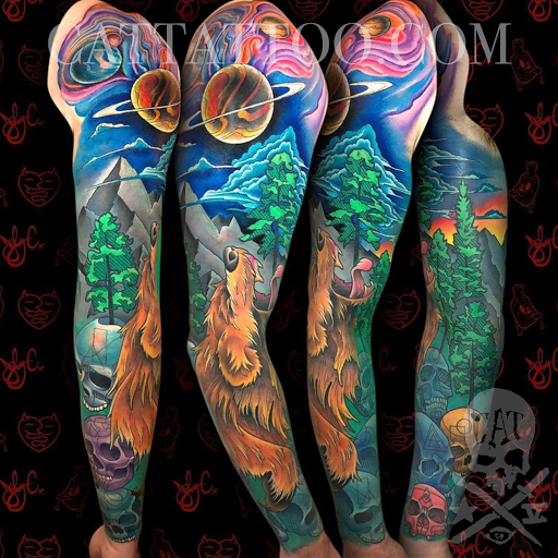 Explore chest tattoo male ideas, creative tattoo ideas in Addison, available at Cat Tattoo