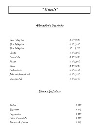 Menu / carte de Il Gusto -Clubheim TG Ebingen à Albstadt