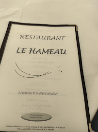 Aux Goûters Champêtres Restaurant du Hameau à Chantilly menu