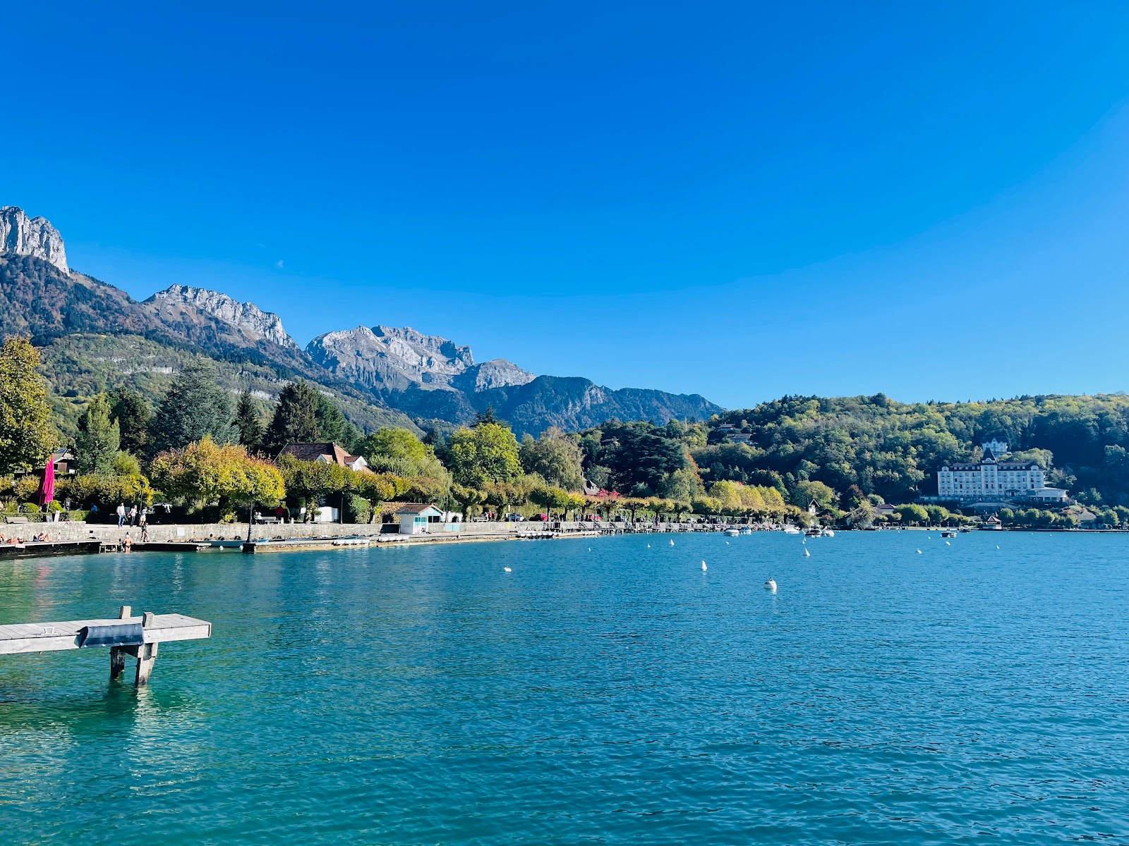 Port de Menthon Saint-Bernard'in fotoğrafı geniş bir kıyı şeridi ile birlikte