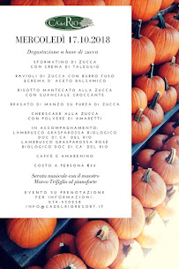 Ca' Del Rio resort S.r.l. Ristorante Hotel e Az.Agricola à Formigine menu