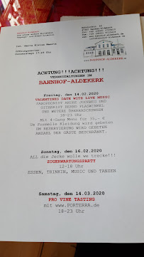 Menu / carte de Bahnhof-Aldekerk à Kerken
