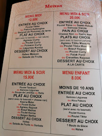 Restaurant indien RANA Restaurant Indien à Ivry-sur-Seine (le menu)