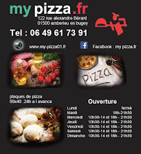 Menu / carte de my pizza.fr à Ambérieu-en-Bugey
