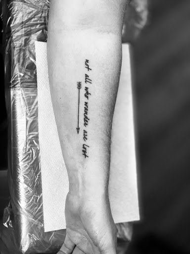 Explore mask tattoo ideas, creative tattoo ideas in Roscoe, available at Elevated Ink Tattoo