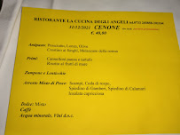Menu du Pizzeria Ristorante La Cucina Degli Angeli à Pollenza
