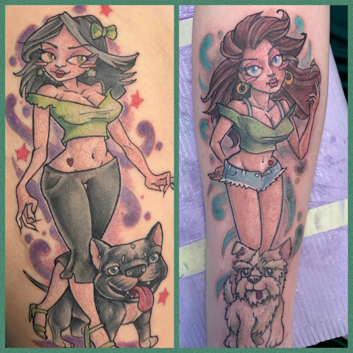 Explore dog tattoo ideas for females, creative tattoo ideas in Augusta, available at Mr. Tattoo