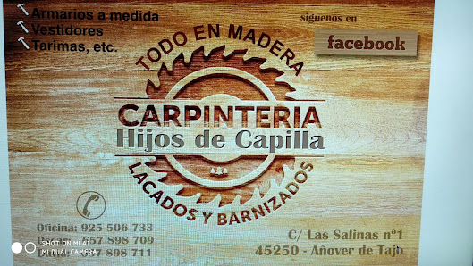 Puertas Capilla (Carpinteria Hijos de Capilla) C. las Salinas, 1, 45250 Añover de Tajo, Toledo, España