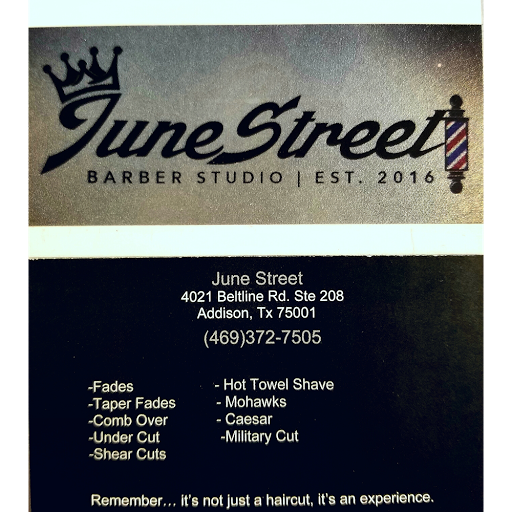 Barber Shop «June Street Barber Shop», reviews and photos, 4021 Belt Line Rd Ste 208, Addison, TX 75001, USA