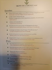 Menu du Restaurant L'escale à Honfleur