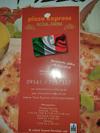 Carte du pizza express ACQUA & FARINA à Coburg