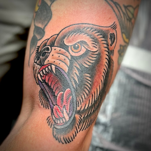 Explore pitbull dog tattoo ideas, creative tattoo ideas in Terre Haute, available at Timeless Tattoo LLC