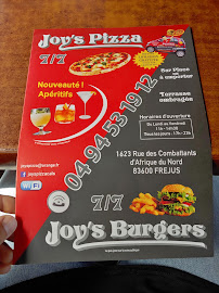 Joy's Pizza à Fréjus carte