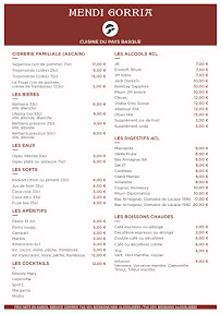 Menu / carte de Mendi Gorria - Cuisine Basque à Montrouge