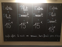 La brasserie du boulanger à Vendres menu