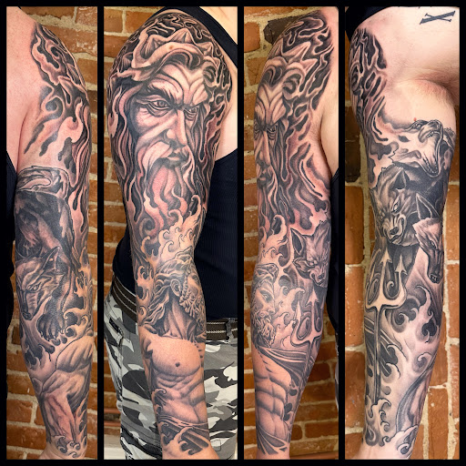 Explore arm flower tattoo ideas, creative tattoo ideas in Buffalo, available at The Tilted Rose Tattoo