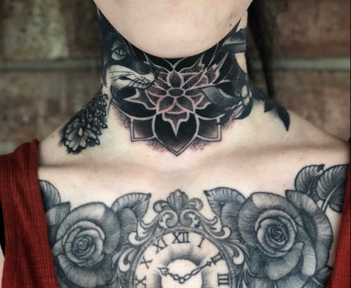 Explore tattoo on chest ideas, creative tattoo ideas in Tallmadge, available at Killjoy tattoo