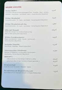 WÄLDER:Genuss Gastwirtschaft à Feldberg carte