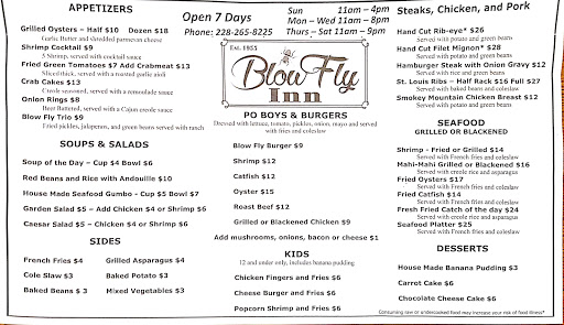 Seafood Restaurant «Blow fly inn», reviews and photos, 1201 Washington Ave, Gulfport, MS 39507, USA