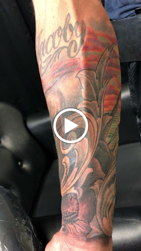 Explore name face tattoo ideas, creative tattoo ideas in Englewood, available at Point of Entry Tattoo