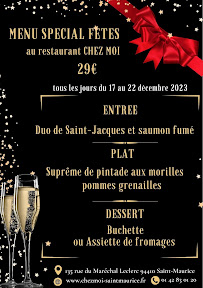 Restaurant Chez Moi à Saint-Maurice (la carte)