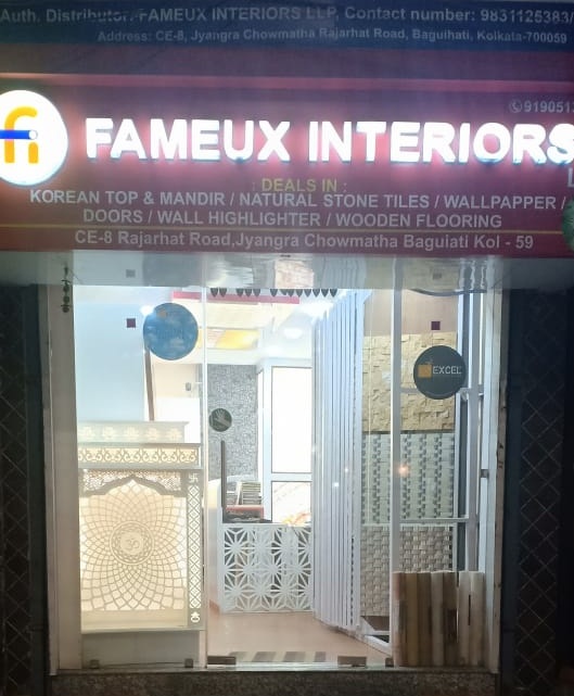 Fameux Interiors Llp: Distributor for Acrylic Solid surface, Korean Mandir & Countertop, Acoustic Panels, Natural Stone, Modular kitchen.