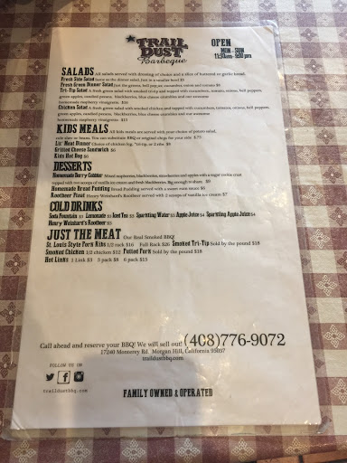 Barbecue Restaurant «Trail Dust BBQ», reviews and photos, 17240 Monterey Rd, Morgan Hill, CA 95037, USA