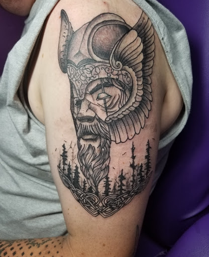 Explore calf tattoo ideas for females, creative tattoo ideas in Easley, available at Peach Pit Tattoo