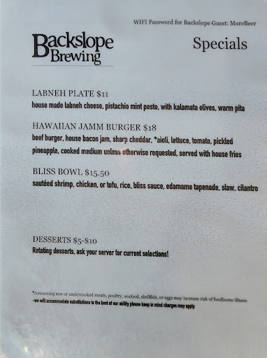 Brewery «Backslope Brewing», reviews and photos