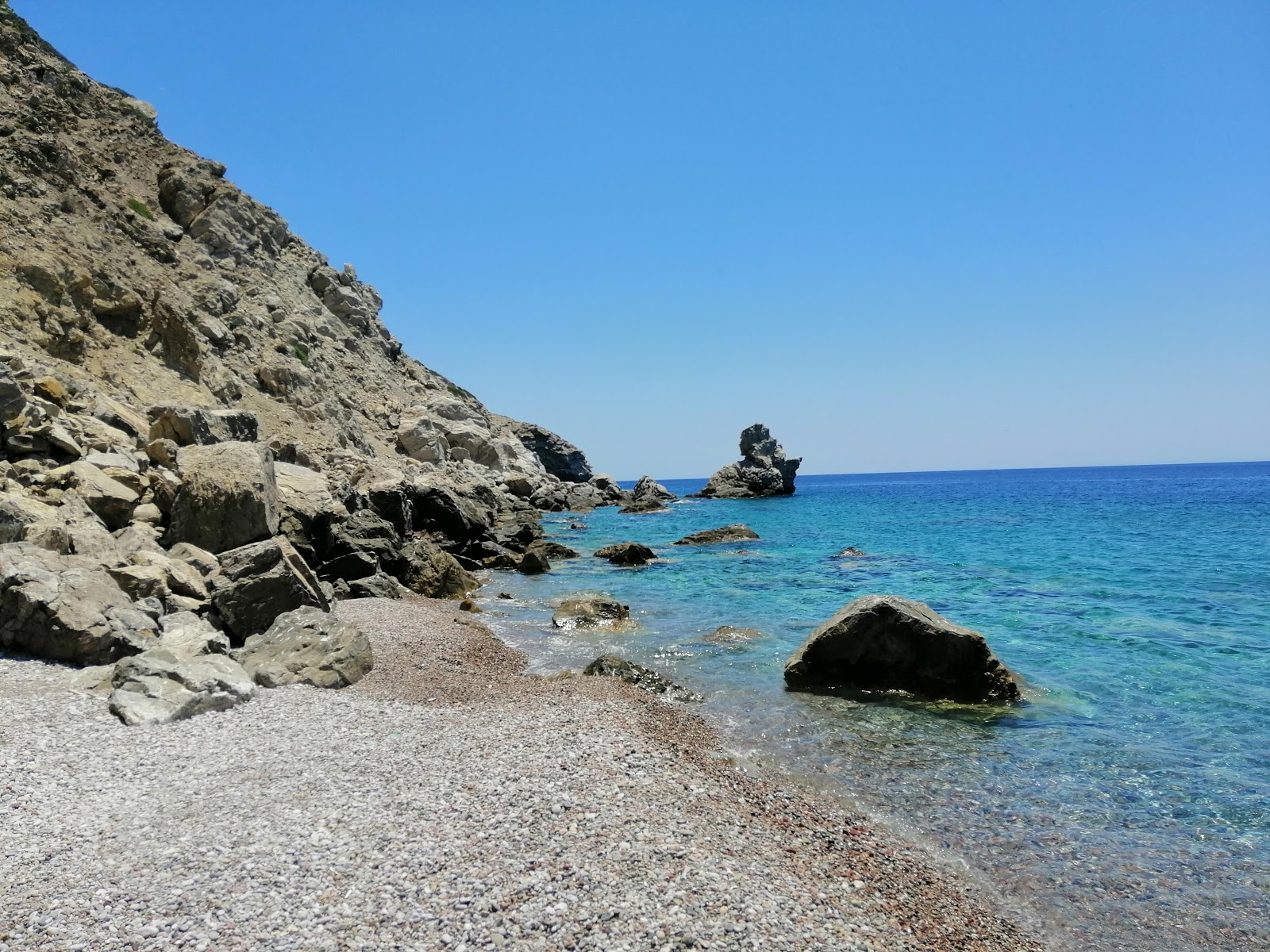 Fotografie cu Paximadia beach cu o suprafață de apa pură turcoaz