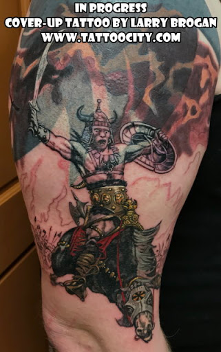 Explore circular tattoo ideas, creative tattoo ideas in Lockport, available at Tattoo City by Larry Brogan