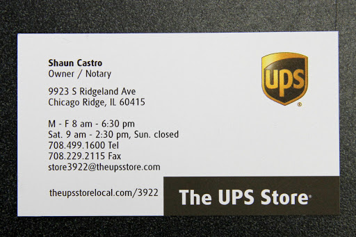 Shipping and Mailing Service «The UPS Store», reviews and photos, 9923 S Ridgeland Ave, Chicago Ridge, IL 60415, USA