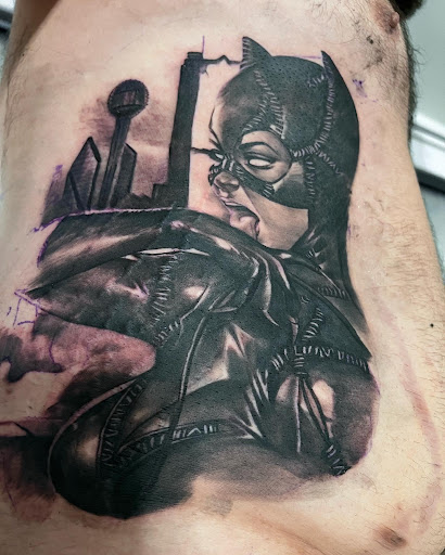 Explore assassins creed tattoo ideas, creative tattoo ideas in Dallas, available at Empire barbers & Ink