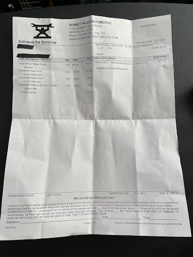 Auto Repair Shop «Sunset Hills Automotive», reviews and photos, 11014 Sunset Hills Rd, Reston, VA 20190, USA