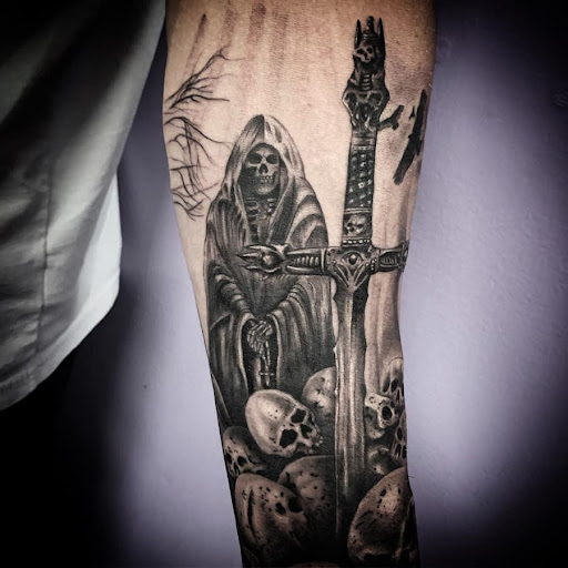 Explore whole back tattoo ideas, creative tattoo ideas in Rockwood, available at Lake state tattoo co