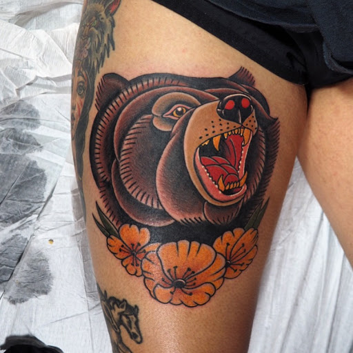 Explore family leg tattoo ideas, creative tattoo ideas in Houghton, available at Bramble & Stag Tattoo Parlour