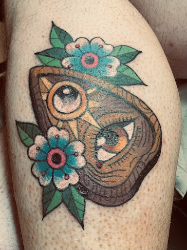 Explore side neck tattoo ideas, creative tattoo ideas in Brunswick, available at Blue Fin Tattoos