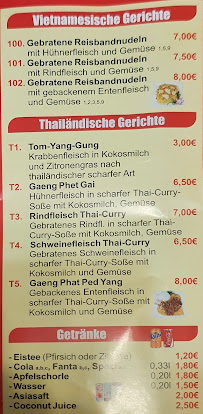 Restaurant vietnamien Asia Wok à Rottenburg (la carte)