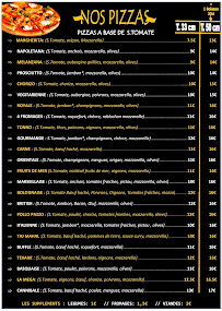 Menu / carte de Pizz sensation à Péronnas