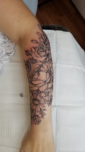 Explore sleeve tattoo filler ideas, creative tattoo ideas in Bothell, available at Hometown Tattoo