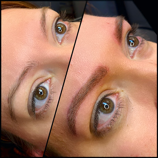 Explore medusa thigh tattoo ideas, creative tattoo ideas in Peoria Heights, available at BeautiFULL Brows By Jen Microblading - Permanent Makeup Wild Honey Beauty Studio