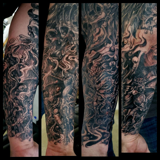 Explore bear tattoo ideas, creative tattoo ideas in Toledo, available at Cross Over Tattoo Studio