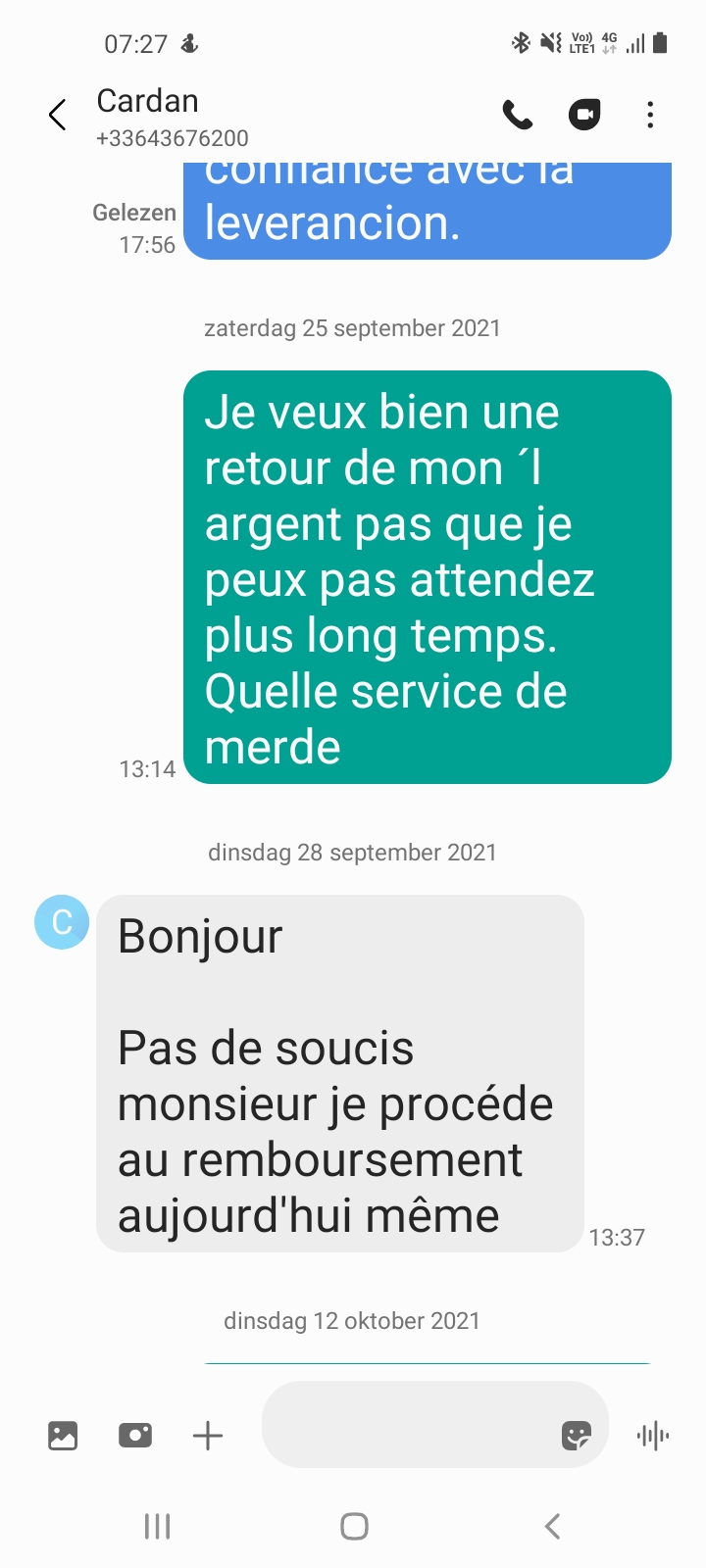 Photo n° 1 de l'avis de stijn.a fait le 14/10/2021 à 05:26