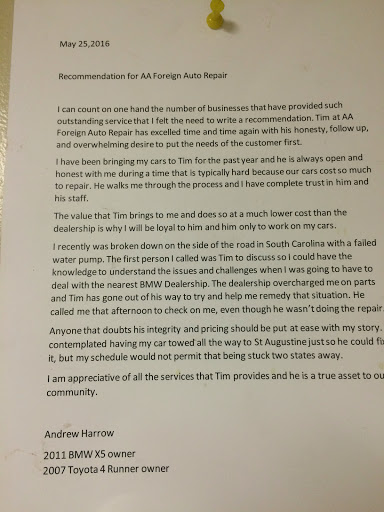 Auto Repair Shop «AA Foreign Car Repair», reviews and photos, 2203 N Ponce De Leon Blvd, St Augustine, FL 32084, USA