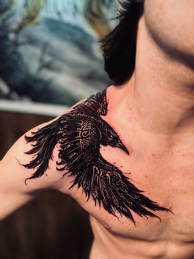 Explore elk tattoo ideas, creative tattoo ideas in Hudson, available at The Bohemian Social Club